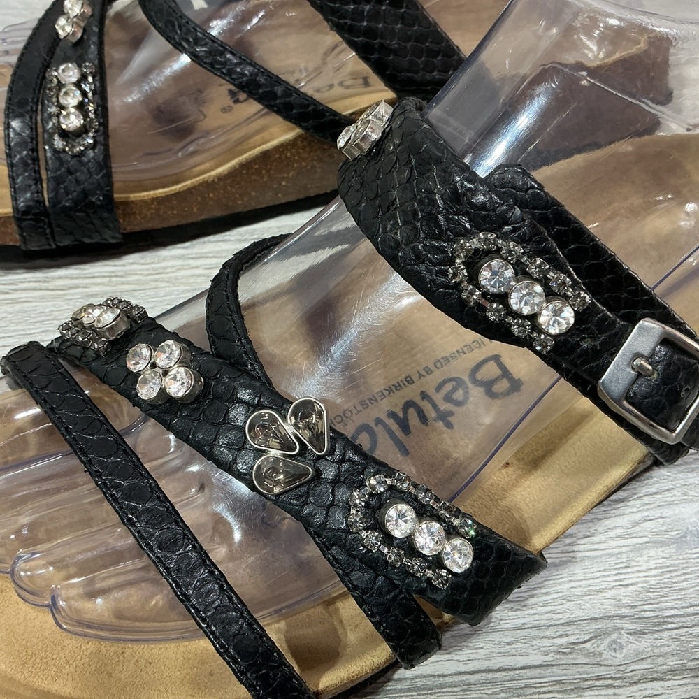 Birkenstock Betula Sandals Slides Black Leather Bedazzled Women's Size 38-7 N US - Picture 4 of 12